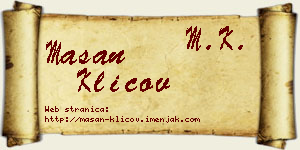 Mašan Klicov vizit kartica